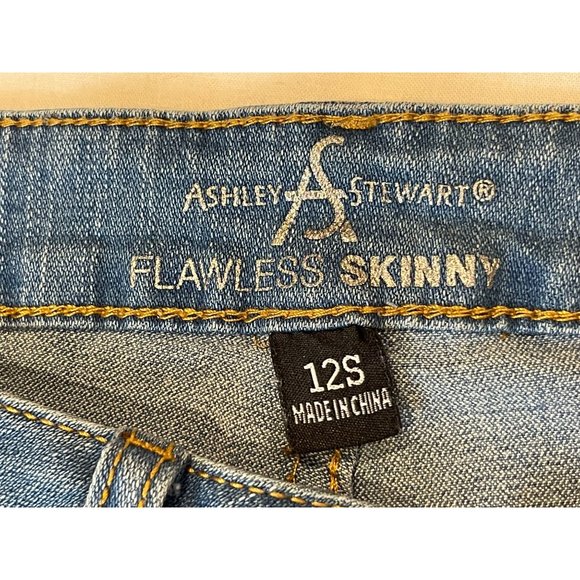 Ashley Stewart Womens Flawless Skinny Jeans Stretch Mid-Rise Blue Size 12S - Picture 8 of 10